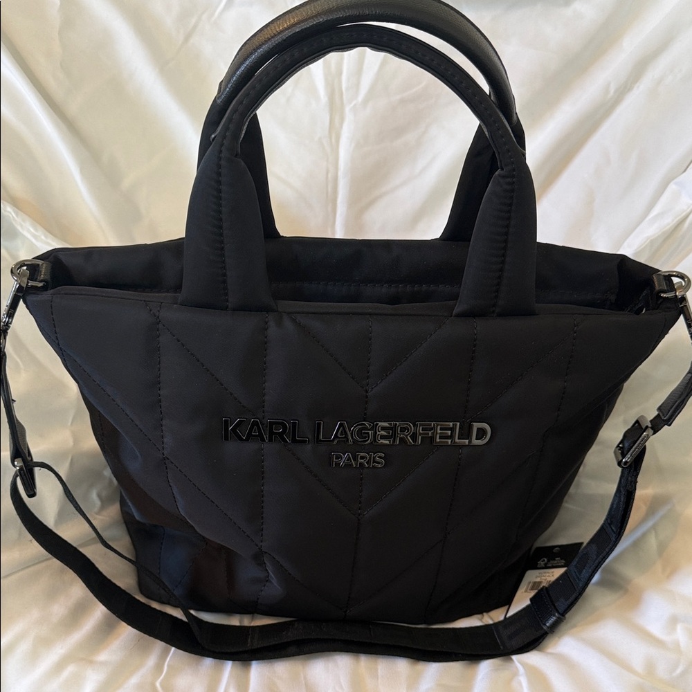 Karl Lagerfeld Women’s Black Quilted Voyage Tote Bag R13B